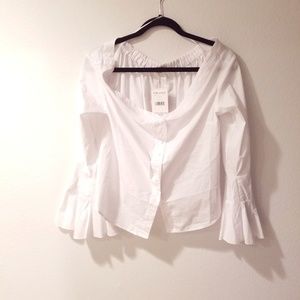 Free People white off shoulder top size m
